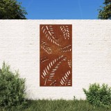 vidaXL Decorație perete de grădină 105x55 cm design frunze oțel Corten 824493