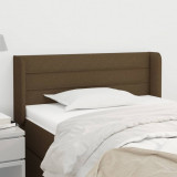 VidaXL Tăblie de pat cu aripioare maro &icirc;nchis 83x16x78/88 cm textil