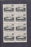 ROMANIA 1974 UZUALE/ NAVE MARITIME, VALOAREA DE 1,75 Lei IN BLOC DE 8, MNH, Transporturi, Stampilat