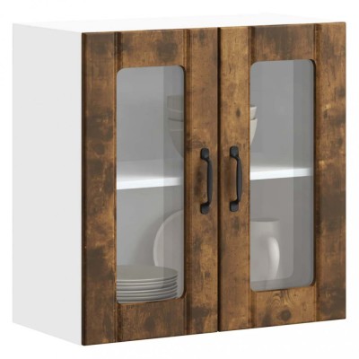 vidaXL Dulap de bucătărie cu ușă din sticlă &amp;quot;Lucca&amp;quot; stejar afumat 853912 foto
