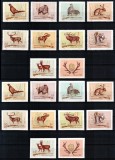 Ungaria 1964, Mi #2079-2088 A+B, dant + ned, vanatoare, fauna, animale, pasari, MNH.