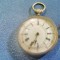 D90-Ceas buzunar argint antic functional chei spate anii 1850- Cylindre 8 Rubine