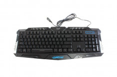 Tastatura gaming Wireo M200, iluminata LED in trei culori, design profesional gaming, 104 taste, USB, cablu 1.5m foto