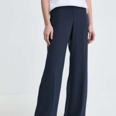 MAX&Co. pantaloni femei, culoarea bleumarin, drept, high waist, 2418131034200 2418130000000