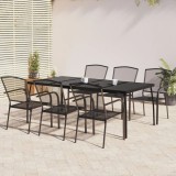 VidaXL Set de masă pentru grădină, 7 piese, antracit, oțel