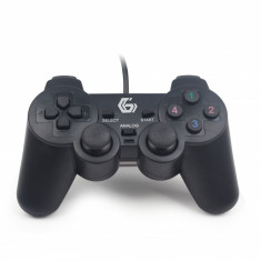 Gamepad Gembird JPD-UDV-01 , Dual Vibration , PC , USB , Negru foto