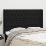 Gossi tablie de pat cu aripioare, negru, 147x16x118/128 cm, textil