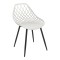 Scaun Suan pp in nuanta alb si picior metalic negru 56x49x82cm