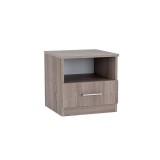 Noptiera Miami Stejar York, 40x40 cm, 1 Sertar, Raft, Design Modern, Noptiera Dormitor