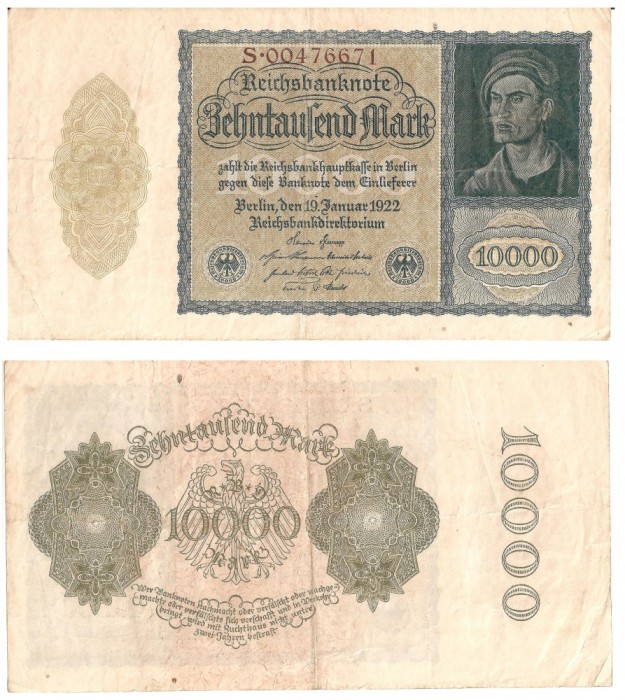 bancnote 10000 marci 1922 -Germania bancnote 10000 marci 1922 -Germania