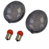 Lentile de semnalizare pentru motocicleta, fum, pereche, potrivite pentru Enduro X-limit MBK 50 Yamaha DT50R Performance AutoTuning