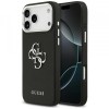 Husa pentru Apple iPhone 17 Pro, Guess, 4G Grained Big and Classic Logo, Neagra Argintie
