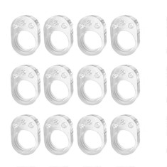 Set 12 opritoare, protectie pentru maner usa, silicon, montare usoara, 31 x 23 x 17 mm, transparent