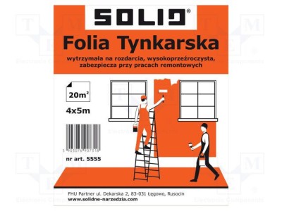 Foil de vopsit transparent 5m x 4m SOLID TOOLS foto