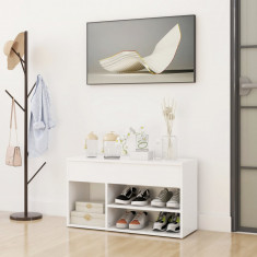 Bancheta pantofar, alb, 80x30x45 cm, PAL