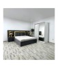Dormitor Complet Gri, Pat 160x200cm, Sifonier 150cm, Noptiere Incluse, Transport Gratuit