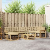 vidaXL Set de canapele de exterior cu pernă 8 pcs Alb și Bej 3389711