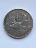 CANADA 25 CENTS 1964 ARGINT