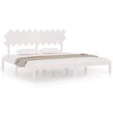 Cumpara ieftin Cadru de pat, alb, 200x200 cm, lemn masiv