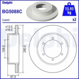 Set discuri frana Nissan Cabstar (F24m, punte spate, 280x16, plin, DELPHI