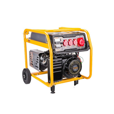 Generator de curent pe benzina 7.5 kw, 2 in 1, monofazic si trifazic, motor in 4 timpi 17 CP, stabilizator de tensiune AVR, Powermat foto
