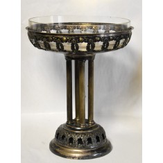 Fructiera cu coloane din metal argintat cu sticla - LENK Austria - anii 1900