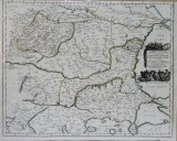 Cursul Dunarii de la Belgrad la Pontul Euxim, Traansilvania, Valahia, Moldova, Basarabia...Sanson Nicolas, 1665