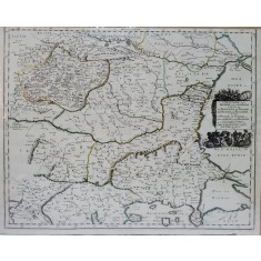Cursul Dunarii de la Belgrad la Pontul Euxim, Traansilvania, Valahia, Moldova, Basarabia...Sanson Nicolas, 1665