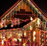 Instalatie Craciun Turturi 25m 640 LED Multicolor Perdea Franjuri Exterior