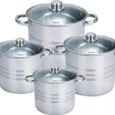 Set 4 oale inox cu capac Royalty Line RL-SP8