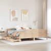Gossi cadru de pat fara saltea, 200x200 cm, lemn masiv pin