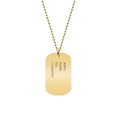Army - Colier personalizat din argint 925 placat cu aur galben 24K - dog tag