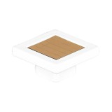 Buton pentru mobila patrat, cu model, X2-93, alb + galben