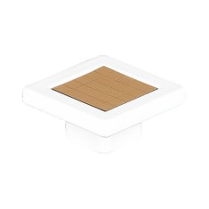 Buton pentru mobila patrat, cu model, X2-93, alb + galben