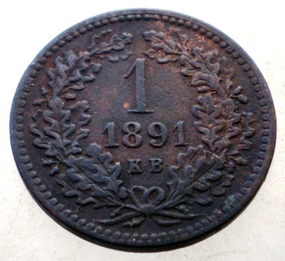 F.002 UNGARIA 1 KRAJCZAR 1891 KB foto
