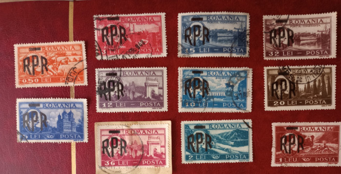 Romania 1948 Lp 229 Mihai vederi supratipar RPR serie stampilata