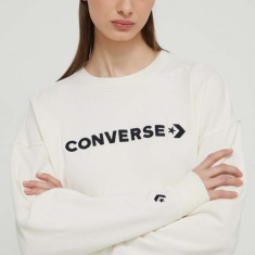 Converse bluza femei, culoarea bej, cu imprimeu