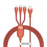 Cablu de Date USB la Lightning, Micro-USB, Type-C 66W, 1.2m Baseus Flash Series (CA1T3-07) Orange