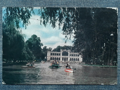 625 - Cluj-Napoca - vedere din parc / Chios lacul / RPR color /carte postala foto