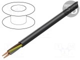 Cablu H05RR-F 3G0,75mm2 Litat Cu Gumă Negru 300V 500V HELUKABEL