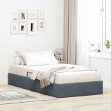 vidaXL Pat cu storage cu headboard Gri &icirc;nchis 90 x 190 cm Catifea 3370124