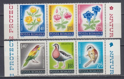 ROMANIA 1973 LP 818 OCROTIREA NATURII SERIE MNH foto