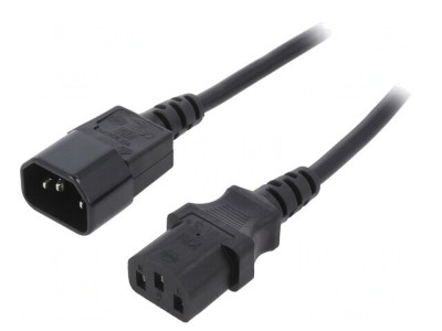 Cablu Alimentare IEC C13-C14 1,8m Negru 10A foto