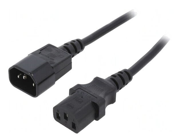 Cablu Alimentare IEC C13-C14 1,8m Negru 10A
