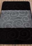 Cumpara ieftin Set 2 Covorase Baie Model Sile 2513, Marimi 60 x 100 50 x 60 cm, Negru, Antialergic, Polipropilena