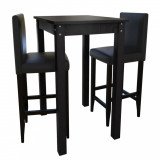 Masă de bar cu 2 scaune de bar, negru, vidaXL