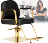 Scaun de coafat Bresso hidraulic rotativ pentru salonul de coafură Suport cromat scaun de coafor