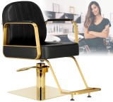 Scaun de coafat Bresso hidraulic rotativ pentru salonul de coafură Suport cromat scaun de coafor