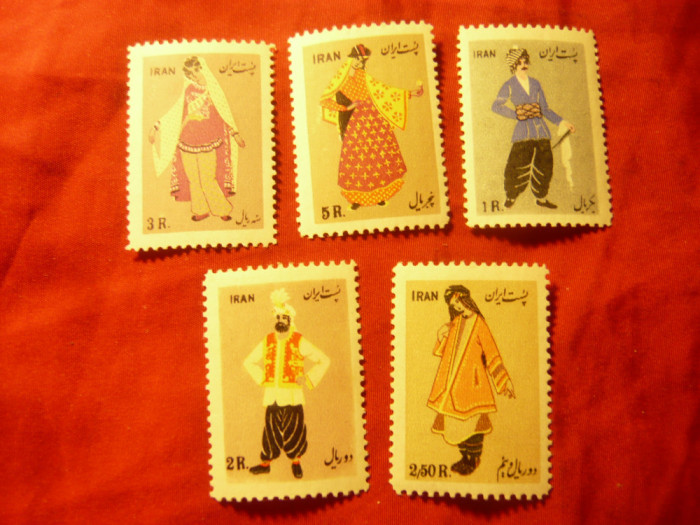 Serie Iran 1955 - Costume Populare , 5 valori