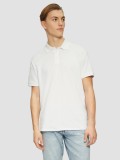 Tricou polo din bumbac, barbati, croiala Regular Fit, Alb, S